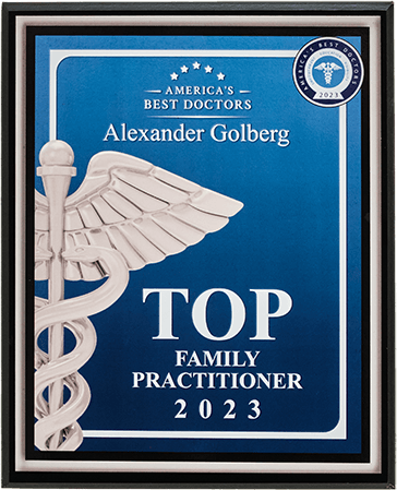 Award certificate for top family practitioner 2023