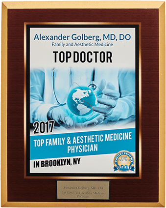 Award plaque for Dr. Alexander Golberg, 2017.